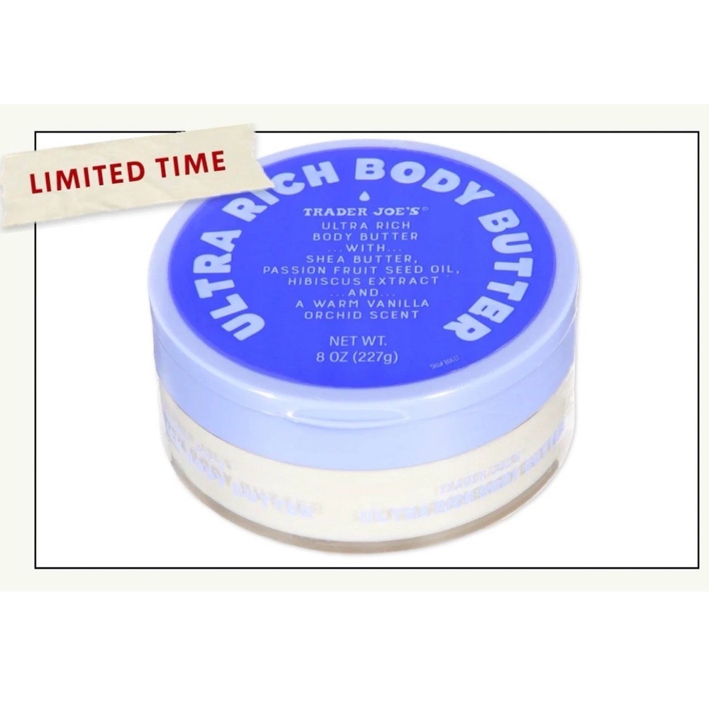 Trader Joe's Ultra Rich Body Butter With Warm Vanilla Orchid Scent 8 OZ Sealed